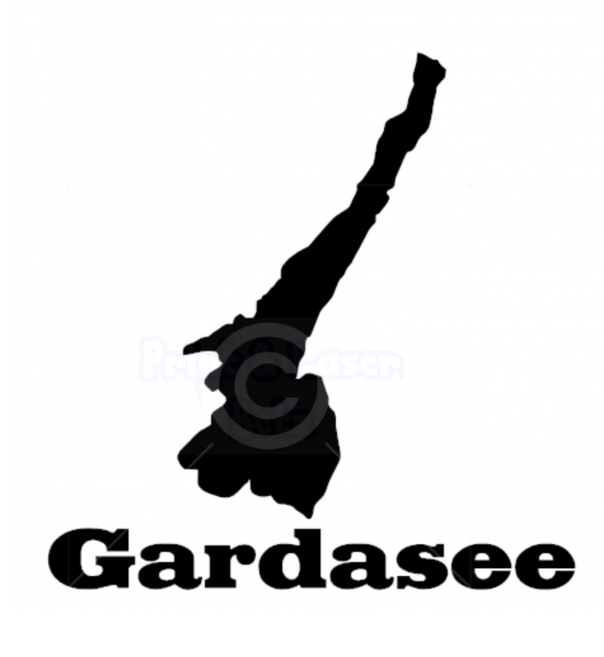 Gardasee Aufkleber schwarz 19,8 cm x 20,0 cm